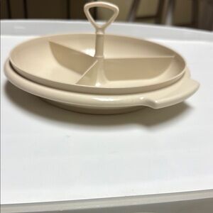 Tupperware Cream Divided Serving Tray